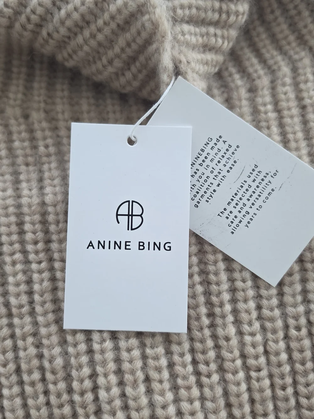NWT ANINE BING Sydney High-Neck/Turtleneck Sweater XS, Camel, Wool-blend